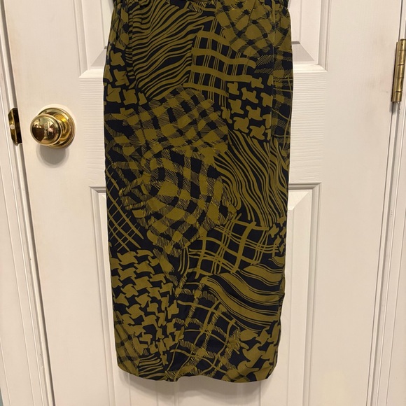 Maple Anthropologie Dress Size 2 Silk Green Navy Sweetheart Geometric Mini Lined - Picture 5 of 16